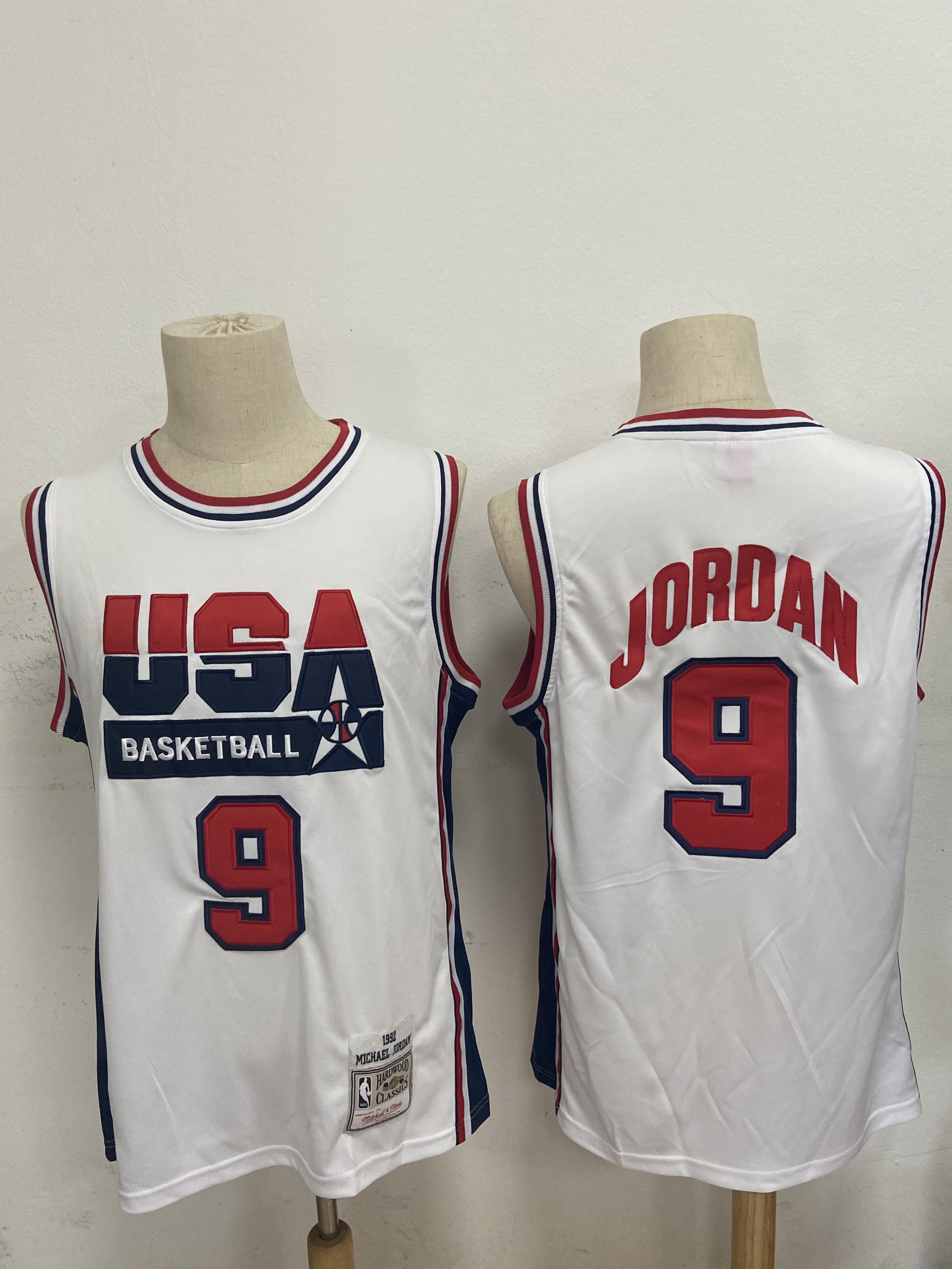 Men USA Basketball #9 Jordan White Stitched Throwback NBA Jersey->more jerseys->NBA Jersey